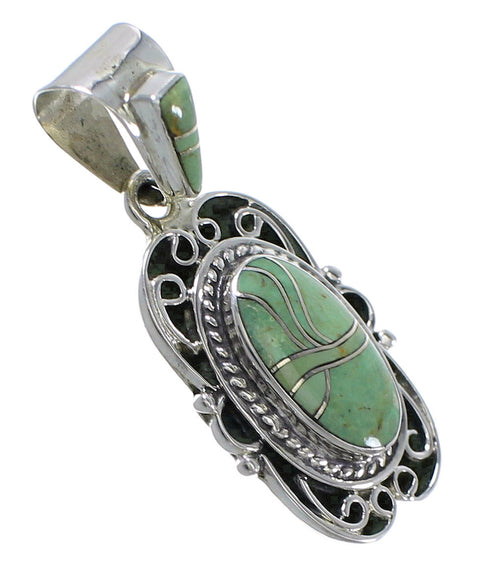 Silver Southwestern Turquoise Slide Pendant AX79154